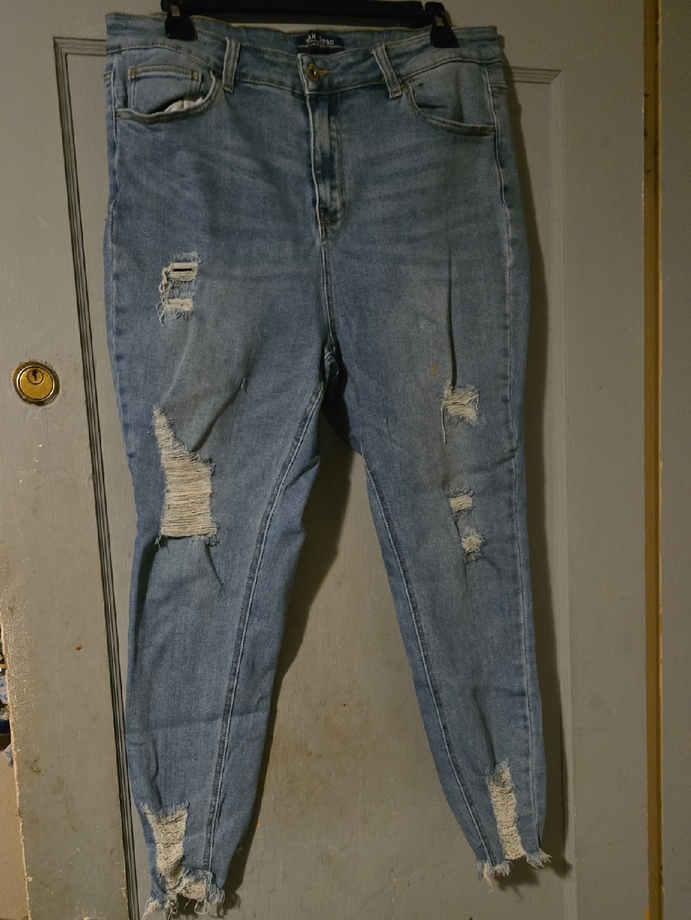 Wax Jean Light Blue Distressed Skinny Jeans